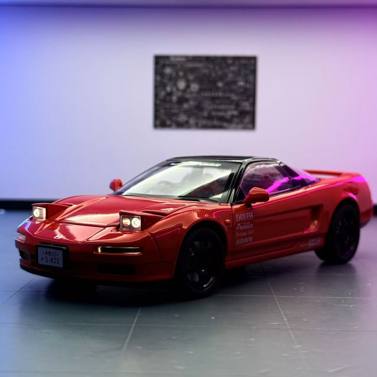 Modelo de coche Jiaye 1 a 22 Honda NA1 coche deportivo de aleación con sonido y luz, coche de juguete, modelo de sonido, decoración