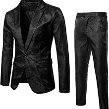 Z 49493 Shiny Texture One Button Suit ���氵����װ ����