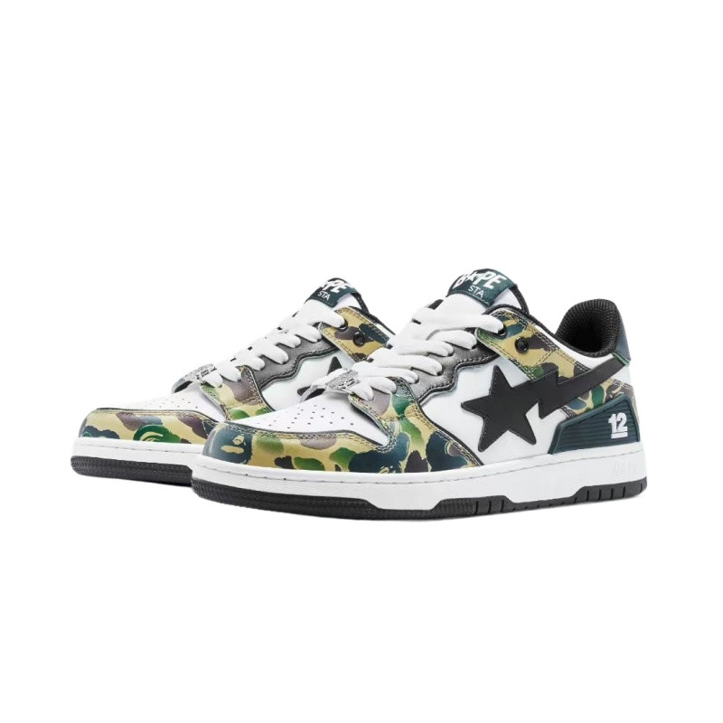 BAPESTA SK8 COURT DUNK zapatos vibe meteorito negro verde zapatos casuales de skate baja zapatos de hombre