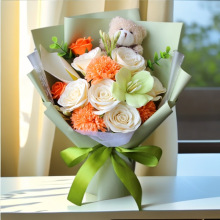 亚马逊情人节礼物批发送女朋友新款玫瑰花伴手礼仿真玫瑰香皂花束