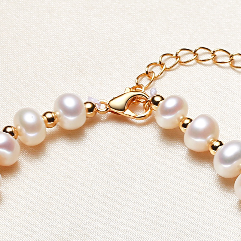 Heart Shape Pattern Women's Gender Freshwater Pearl Copper Bracelets