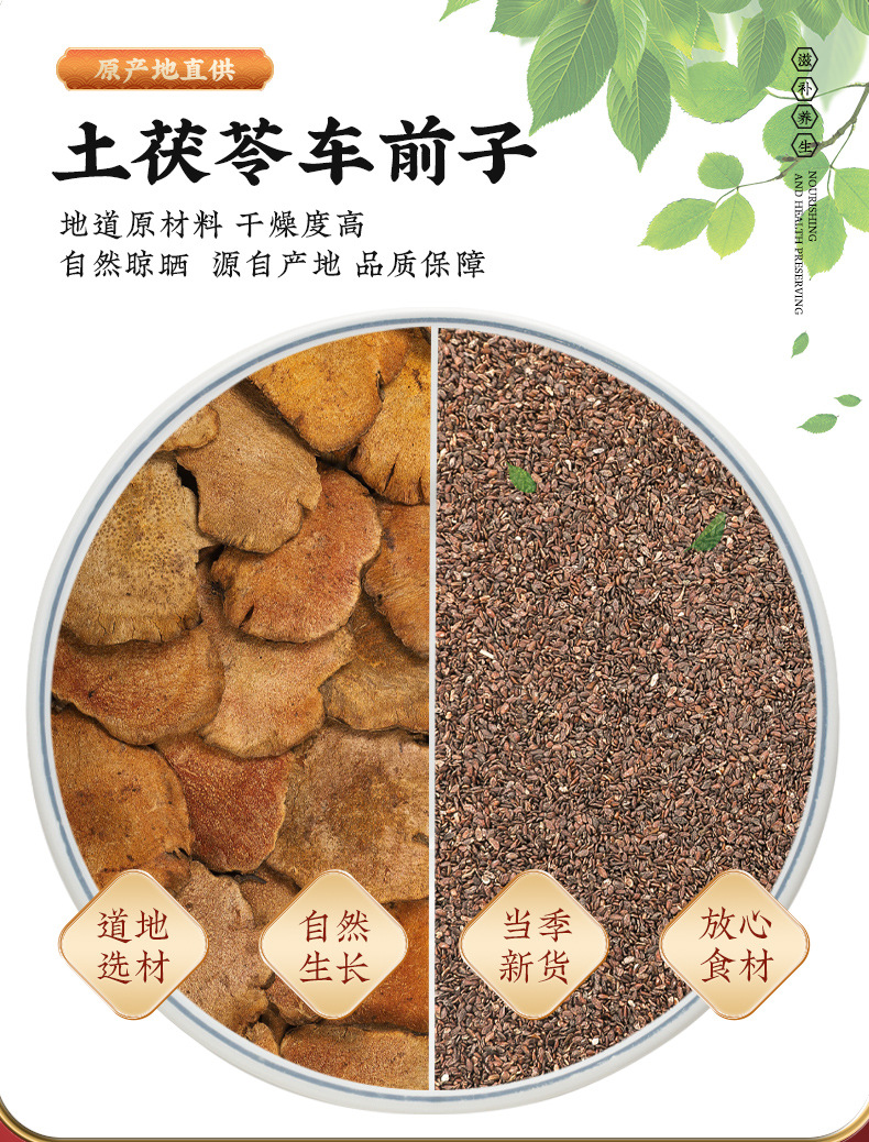 Plantain Seed and Smilax Glabra Tea Bag Blend Che Qian Zi Tu Fu Ling Herbal Infusion 75g overview