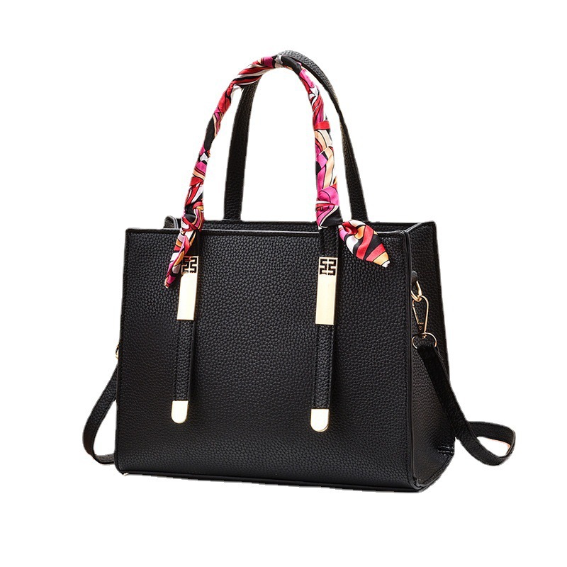 Large-capacity one-shoulder leather handbag - Coffee