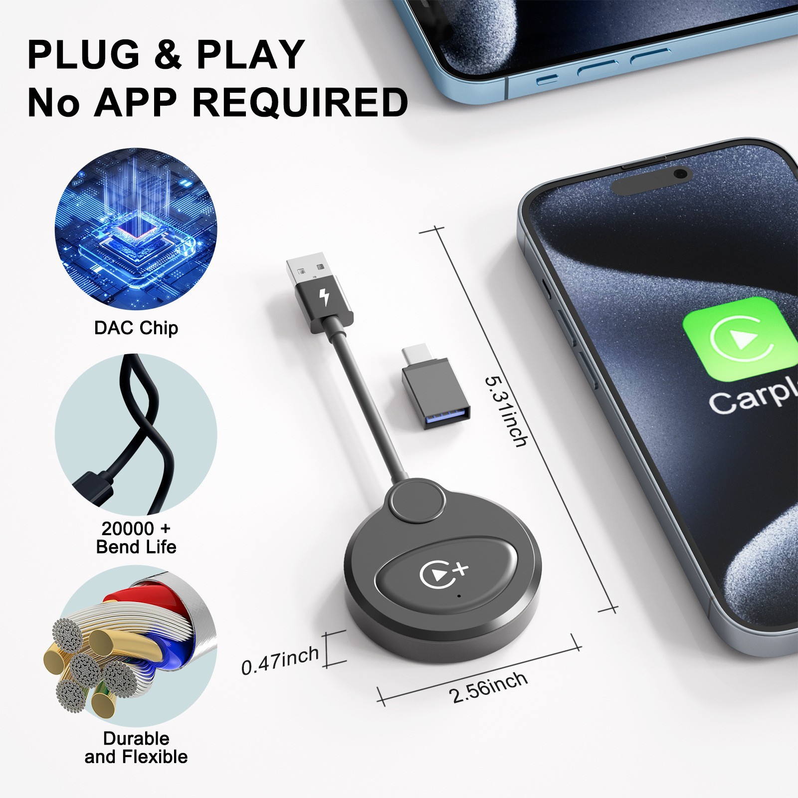 Cross-border Carplay original car wired to wireless carplay movie video car machine intelligent AIBOX adapter