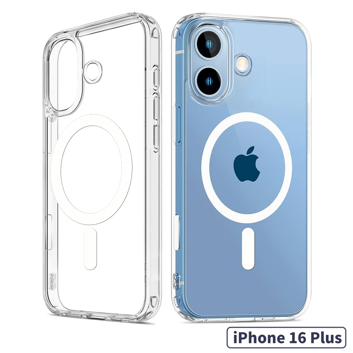 Aplicable iPhone16Pro funda magnética transparente para teléfono móvil TPU PC acrílico Apple 16 funda dura a prueba de caídas nuevo