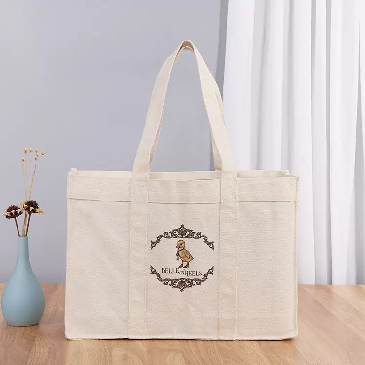 文艺百搭大容量学生布包环保单肩包空白广告帆布袋手提拉链包制作