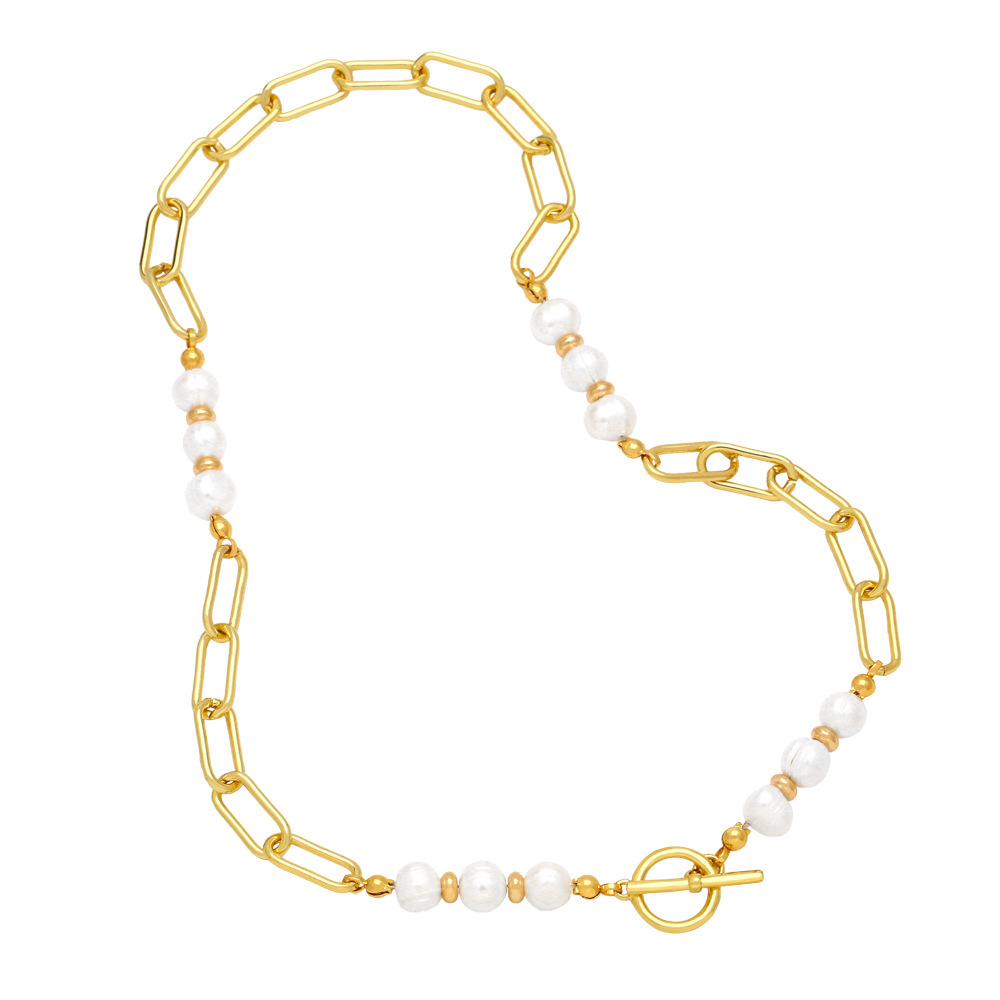 Fashion Solid Color Copper Pearl Plating Necklace 1 Piece