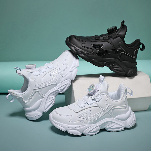 White black children's white sneakers for boys for students