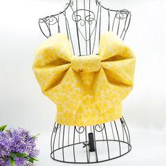 Japanese kimono yukata obi with Japanese-style sash, lace bow, brocade textured floral fabric, shaped waistband, multiple styles