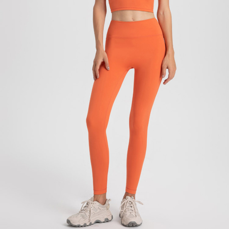 Nuevo cross-border fitness nube sensación ultra suave caderas de cintura alta mujer elástica desnuda sensación deportiva de correr ropa de yoga pantalones al por mayor