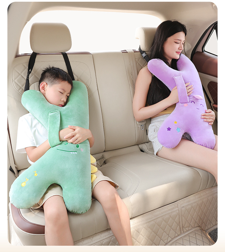 Children's Car Seat Belt Anti-Stranglehold Sleeping Pillow Plush Cute Travel Rest Neck Pillow Shoulder Pad