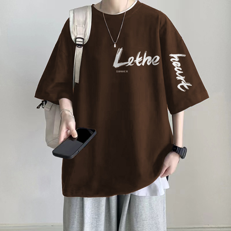 100 Cotton Heavy plus size Loose 1.00 kg-150.00 kg Fashion Brand Short-sleeved T-shirt Men's Summer Half-sleeved All-match Slimming Clothes 100 Cotton Heavy plus size Loose 1.00 kg-150.00 kg Fashion Brand Short-sleeved T-shirt Men's Summer Half-sleeved All-match Slimming Clothes