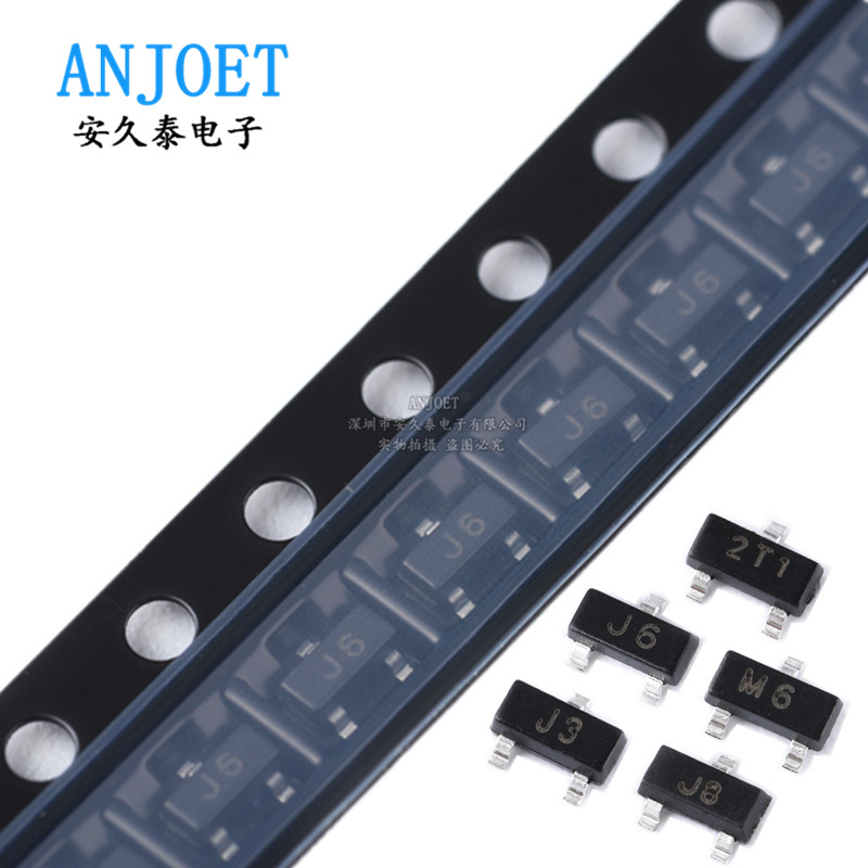 贴片三极管S9012 9013 9014 9015 9018 丝印2T1 J3 J6 M6 J8 MMBT