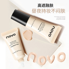 NOVO奢润轻透粉底液遮瑕保湿持久控油持妆不卡粉水润干皮油皮6518
