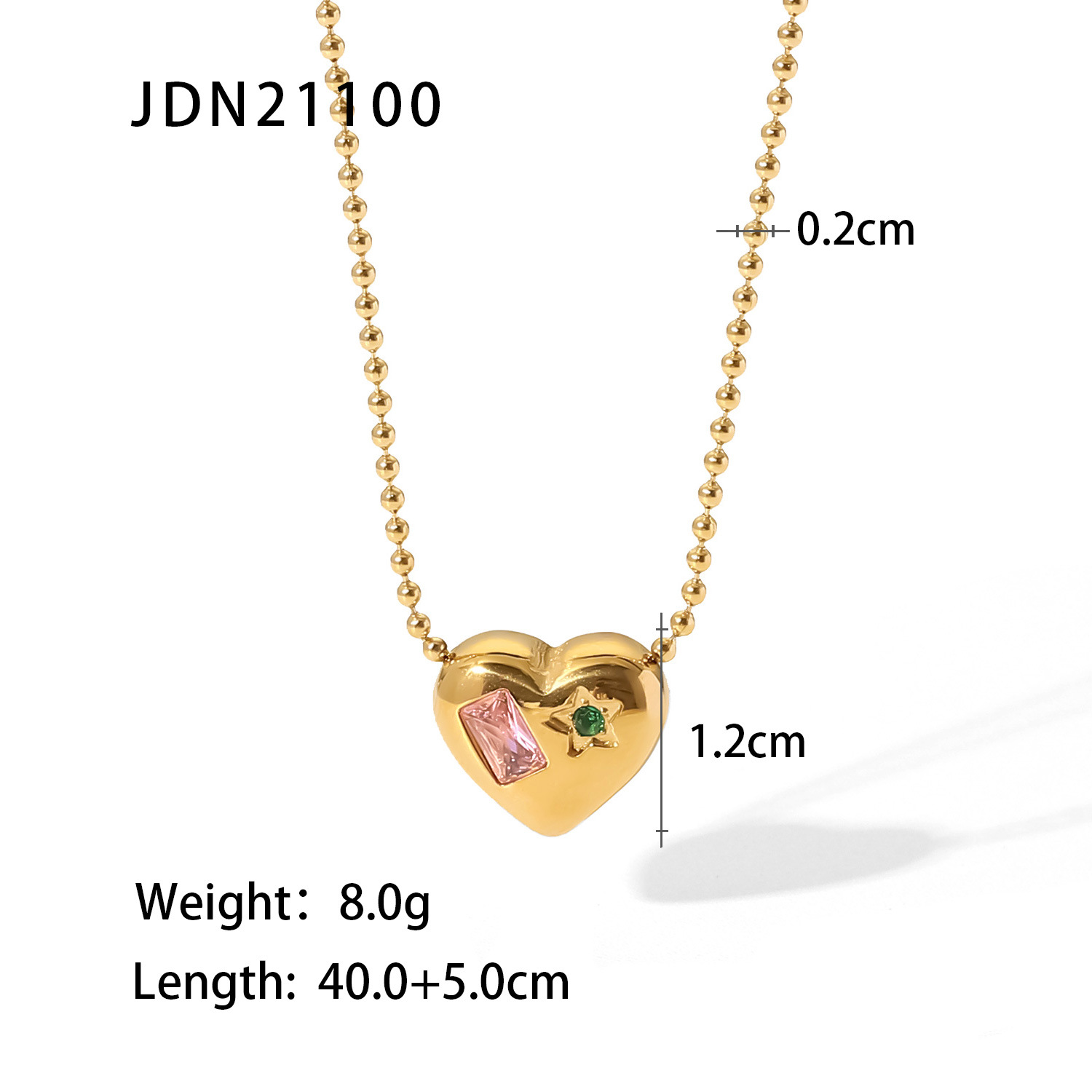 Fashion Geometric Stainless Steel Pendant Necklace Plating Zircon Stainless Steel Necklaces