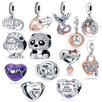 潘家多拉献礼母亲雏菊心形串饰2022新款镀银魅力幸运瓢虫吊饰串珠