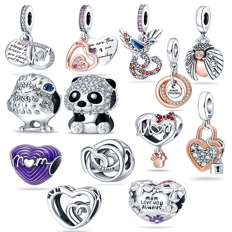 潘家多拉献礼母亲雏菊心形串饰2022新款镀银魅力幸运瓢虫吊饰串珠