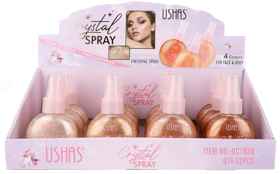 (caja de exhibición) USHAS venta caliente líquido transfronterizo brillante brillante humectante reparador pulverización de alta luz UC103A + B
