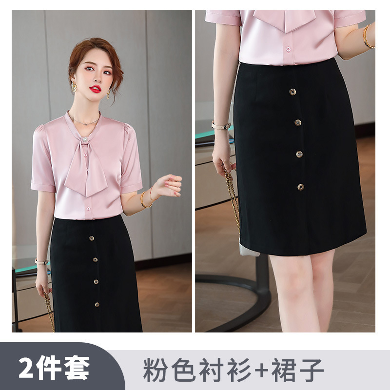Fuchsia shirt, skirt