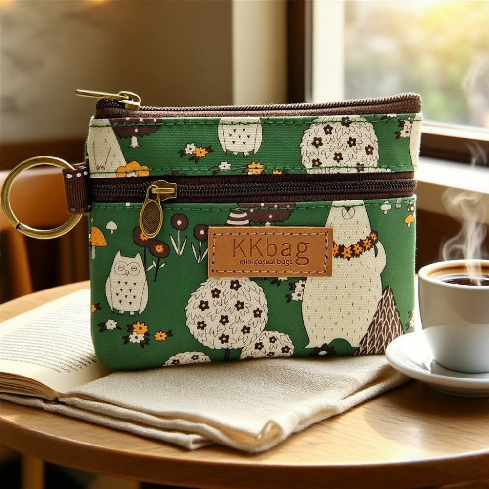 Coin Purse Forest Bear-Bamboo Green