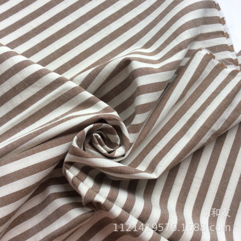 Linen-Cotton Washed Striped Fabric, In-Stock Striped Fabric, Spring and Autumn Striped Fabric, Yarn-Dyed Shirt Fabric, Home Wear Fabric