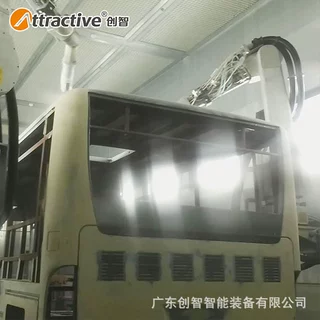 广东创智车厢定制机器人喷涂生产线厂家大巴车地轨输送设备流水线