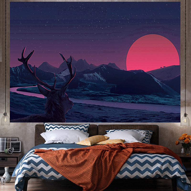 Tela de fondo ins estilo colgante papel pintado de tela dormitorio habitación renovación diseño noche lienzo cartel decorativo paño de pared