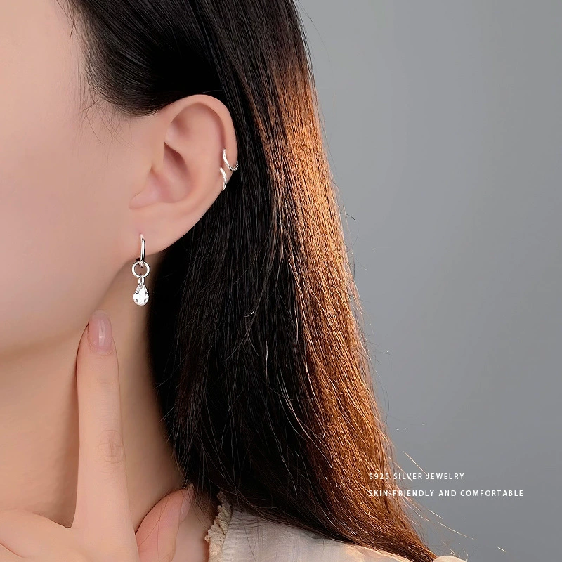 雍程 Universal earrings with tassels, silver 925 sample, simple and elegant design