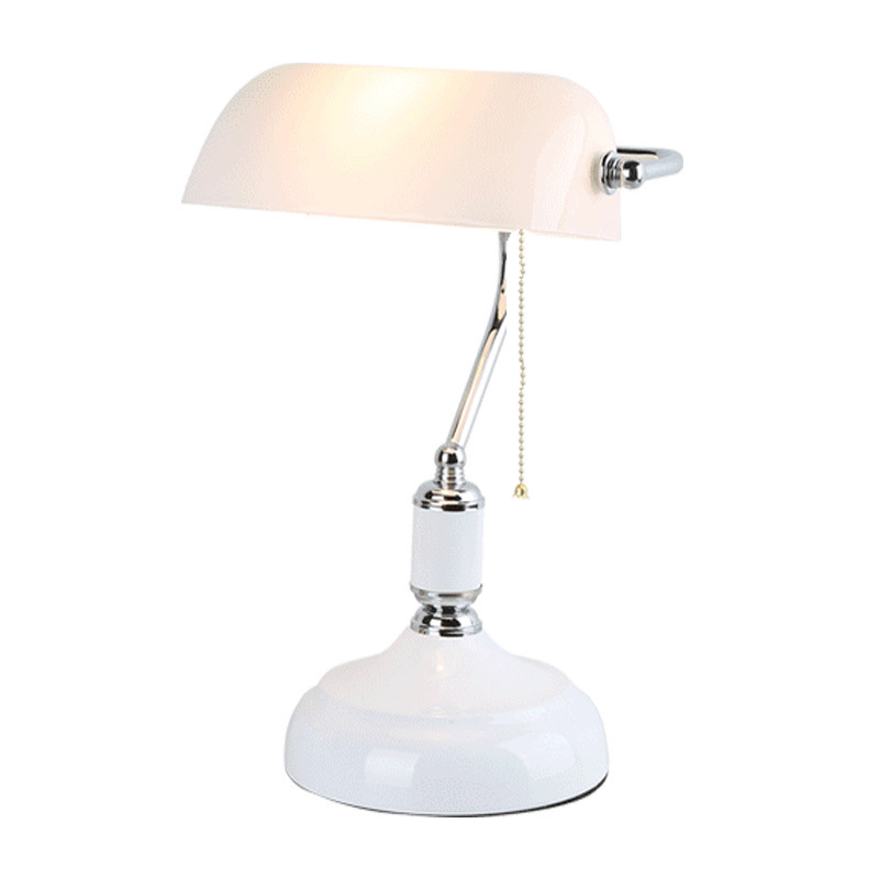 Banco retro lámpara de mesa República Europea de China viejo Shanghai lámparas de cristal verde Chiang Kai-shek estudio lámpara de mesa iluminación de la Oficina