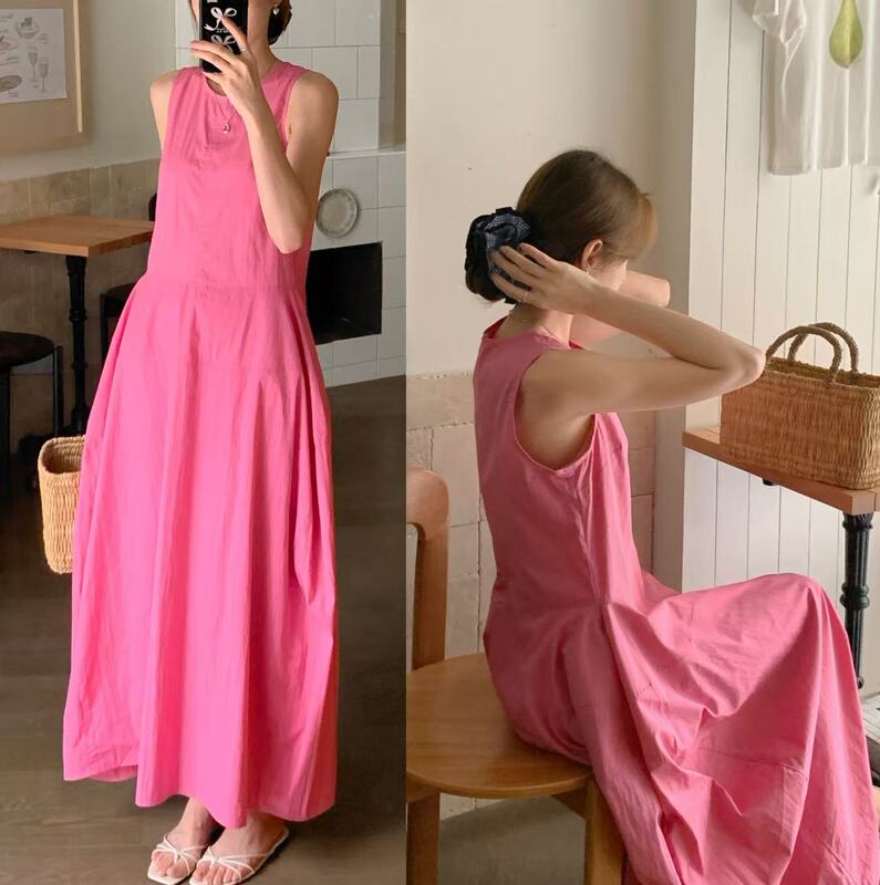 South Korea's Dongdaemun French Niche Splicing Design Sleeveless Vest Dress Stereo Silhouette Simple Elegant Dress South Korea's Dongdaemun French Niche Splicing Design Sleeveless Vest Dress Stereo Silhouette Simple Elegant Dress