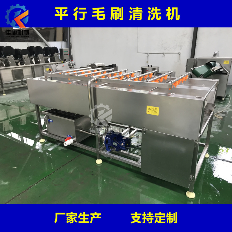 佳康淡菜喷淋清洗机 平行毛刷清洗机 全自动毛辊清洗设备