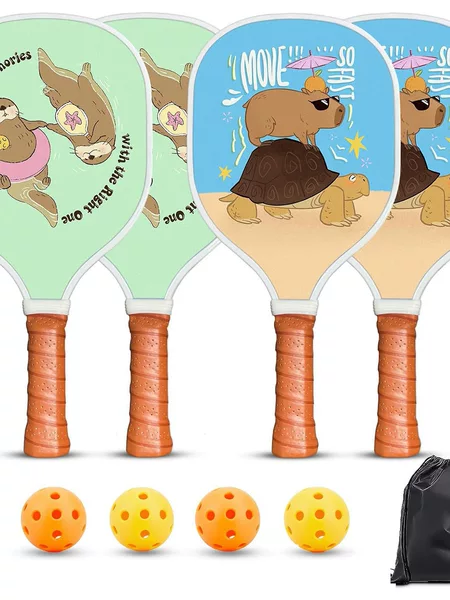 pickleball Racket Poplar 9-layer Board Wooden pickleball Racket Board Novice Home Sports Training Racket Set