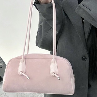 Korean-style high-end Boston bag women's spring and summer large-capacity casual handbag commuter all-match single-shoulder baguette bag