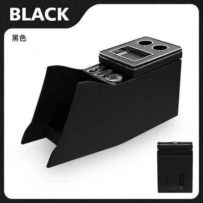 Suitable for Toyota Alphard 10th and 20th series, center console storage box, in-car organizer, modification kit (Armrest box) - blackusb