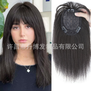 Factory wholesale simulation hair reissue piece to cover white hair natural breathable 3d air bangs wig reissue piece