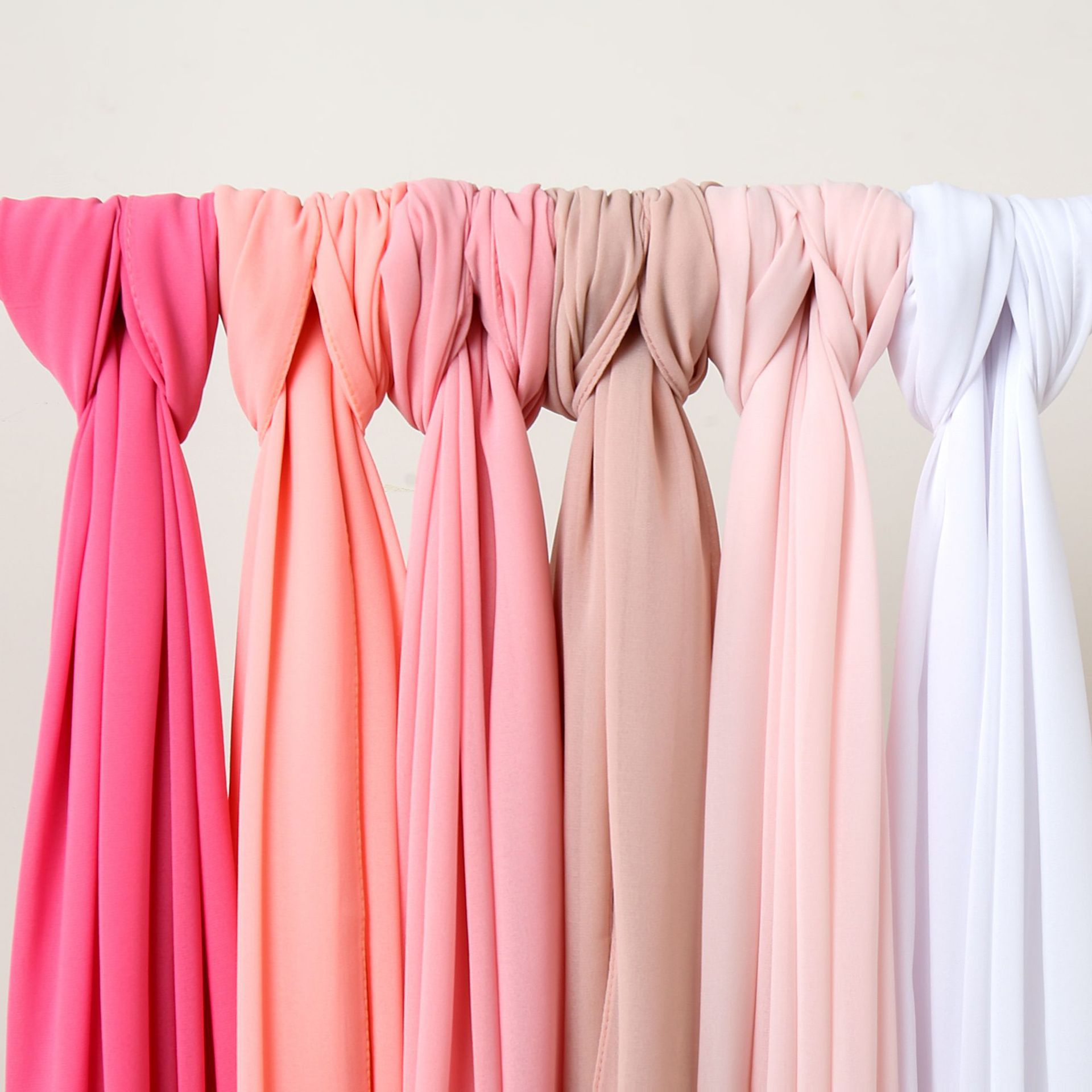 Summer windproof solid color shiffon scarf pearl