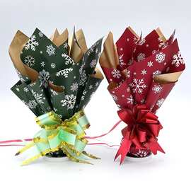 圣诞节礼物包装纸红色欧雅纸苹果花束包装纸礼盒装饰防水材料