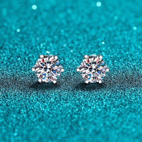 925 sterling silver earrings for women 30 minutes 50 minutes 1 carat 2 carats screw style six-claw moissanite earrings direct from source