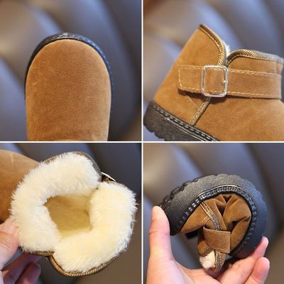 Girls Boots 2022 winter new pattern children Snow boots Plush Men's shoes baby thickening Cotton-padded shoes Boots Cross border