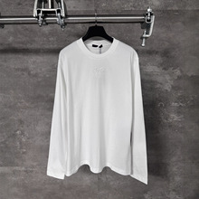 毒家版本原标驴家经典字母压花LOGO纯色简约长袖T恤打底衫男女