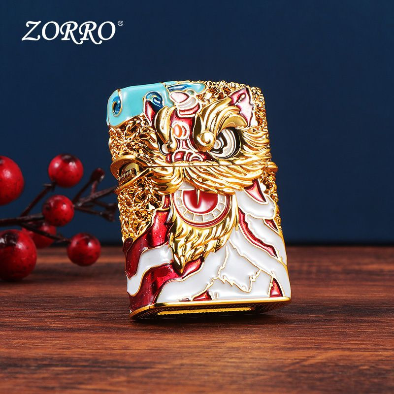Zorro Longxing Tianxia ライター灯油金属防風発光エナメルハイエンド鎧ギフト男性用ドロップシッピング|undefined