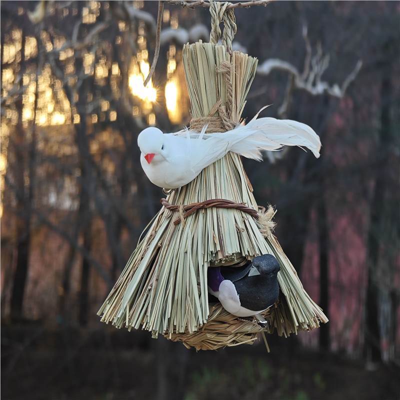 鳥の巣わら編みオウムの巣暖かい鳥の巣わらの巣鳥かご用品具セキセイインコの巣装飾用品|undefined