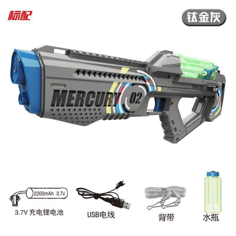 Pistola de agua eléctrica de pulso transfronterizo de alta capacidad de alta presión de agua de agua automática de absorción de agua para niños, niñas y niños pistola de juguete de agua