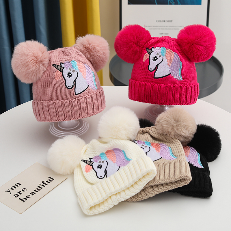 Girl's Cartoon Style Cute Simple Style Unicorn Wool Cap display picture 1