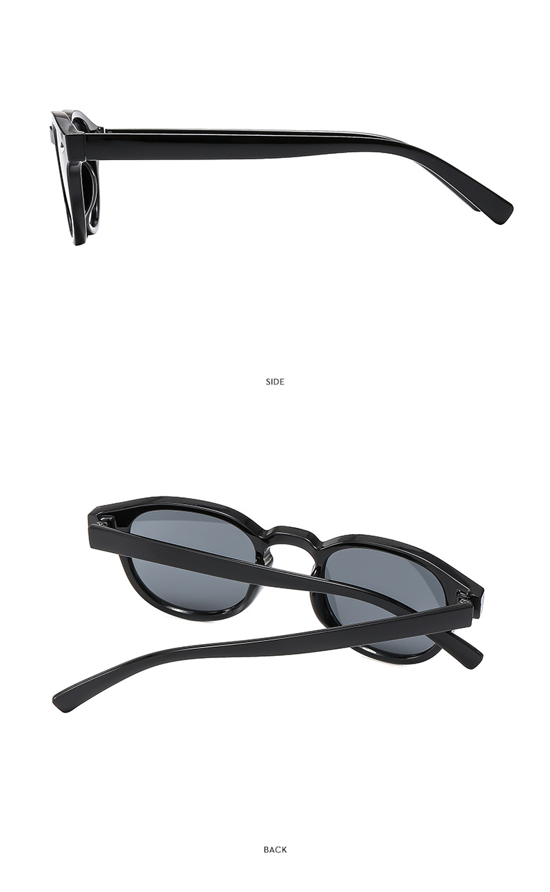 24g Weight Full Frame Glasses Structure Sunglasses Classification Ac, UV400 Protection Lens Material Round Frame Glasses Style Outdoor, Travel Occasion Solid Color Pattern Men's Gender IG Style, Streetwear Style Grey, Black Color IG Style Streetwear Solid Color Ac UV400 Protection Round Frame Full Frame Men's Sunglasses 12