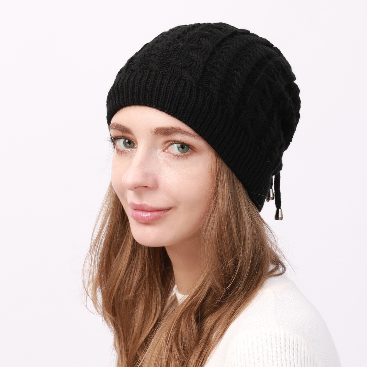 Damen Strickmütze Und Nackenwärmer Set Für Den Winter_voghion.com