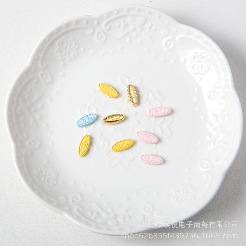 Lace Oval Alloy Tags, Versatile English Letter Accessories, Earrings, Pendants, Shoe Decorations, and Other DIY Handmade Parts