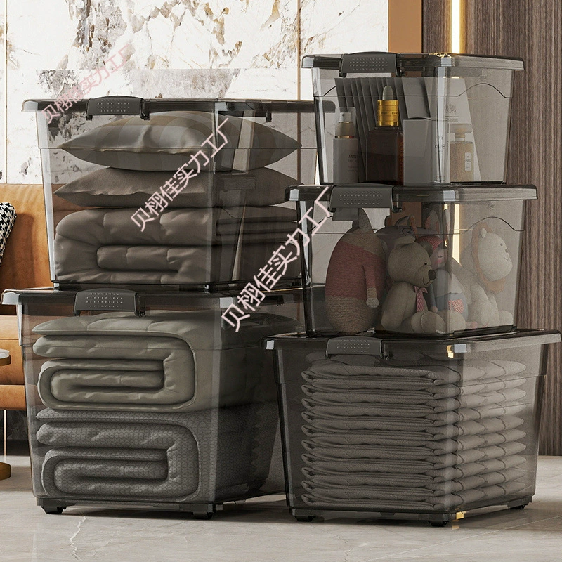 Прозрачный ящик для хранения, новый влагостойкий ящик для хранения очень большой емкости, ящик для хранения одеяла для дома, ящик для хранения одежды