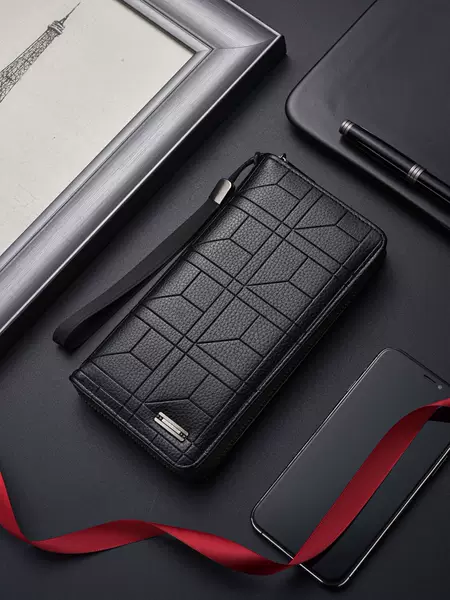 Cross-border New Men's Wallet Embossed Multi-card Casual Long Wallet Large Capacity Clutch Mobile Phone Coin Purse