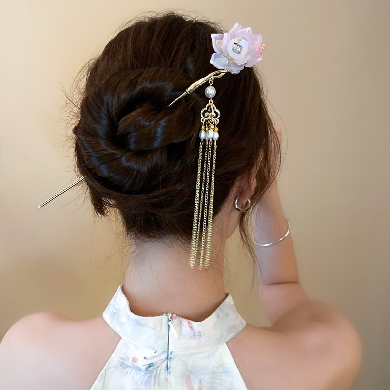 1 Piece Quantity Wedding, Birthday, Festival Occasion Women's Chinoiserie Flower Butterfly Metal Hairpin